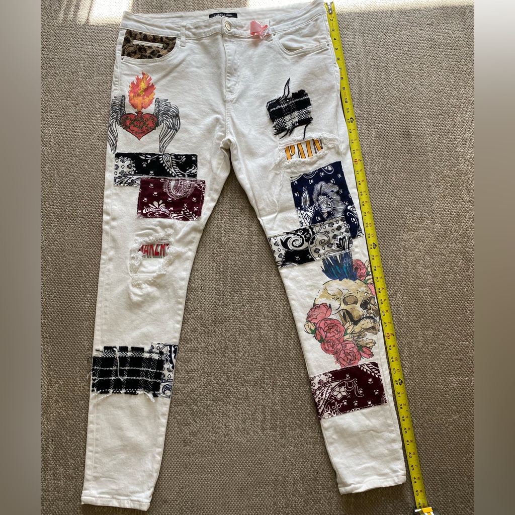 Embellish Brand White Jeans Waist 40